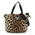 Prada Leopard-Print Tote Bag Schwarz Beige Nylon  ref.1534907