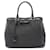 Prada Logo Jacquard Handbag Black Leather Cloth  ref.1534955