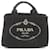 Borsa Tote Canapa Prada Nero Tela  ref.1534964