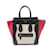 Céline Bolsa tote micro shopper Celine Luggage Preto Vermelho Bege Couro Lona  ref.1535252