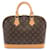 Louis Vuitton Alma PM Monogram Handbag Brown Leather Patent leather Cloth Plastic  ref.1535376