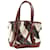 Sac fourre-tout à motif tartan Burberry Toile Marron Noir Blanc  ref.1535487