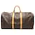 Bolsa Boston Keepall 55 Louis Vuitton Marrom Couro envernizado Lona Plástico  ref.1535736