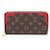 Carteira Zippy Retiro Louis Vuitton Marrom Vermelho Fuschia Couro Lona  ref.1535846