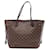 Bolsa tote Louis Vuitton Neverfull MM Marrom Couro Lona Plástico  ref.1535953