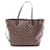 Sac tote Louis Vuitton Neverfull MM Cuir Toile Marron Damier ebène  ref.1536008