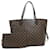 Bolsa tote Neverfull MM da Louis Vuitton Marrom Damier ebene Lona  ref.1536124