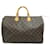 Louis Vuitton Speedy 40 Handbag Brown Patent leather Cloth Plastic  ref.1536181