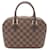 Louis Vuitton Saria Damier Ebene Handbag Brown Leather Cloth  ref.1536199