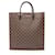 Sac Plat Tote Bag Louis Vuitton Cuir Toile Marron Damier ebène  ref.1536202