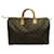 Louis Vuitton Speedy 40 Handbag Brown Patent leather Cloth Plastic  ref.1536228