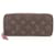 Cartera larga Monogram Louis Vuitton Castaño Rosa Fucsia Charol  ref.1536546