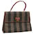 Pequin Bolsa de mão em lona Pecan FENDI preta e marrom Auth 83199 Preto  ref.1536747