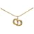 Gold Dior Gold Plated CD Logo Pendant Necklace Golden  ref.1537118