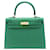 Hermès Kelly 25 Green Leather  ref.1537411