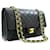 Bolsa de ombro com dupla aba CHANEL Preto Couro  ref.1537425