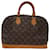 LOUIS VUITTON Alma Handbag Brown Cloth  ref.1537582