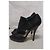 Décolleté Prada in pelle nera con punta aperta Nero - vista 3