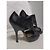 Décolleté Prada in pelle nera con punta aperta Nero - vista 4