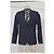 Saint Laurent Single Breasted Blazer in Navy Blue Wool - view 6