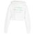 Helmut Lang cropped Hoodie mit besticktem Slogan aus weißer Baumwolle - Ansicht 3