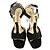 Sandali con tacco Yves Saint Laurent in pelle e tessuto nero