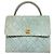 Borsa Chanel in denim e pelle blu indaco