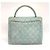Borsa Chanel in denim e pelle blu indaco - vista 2