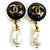 Orecchini a clip Chanel GP perle finte Coco Mark Nero D'oro