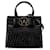 Salvatore Ferragamo Sac à main Vara Bow en cuir croco noir de Ferragamo  ref.1539864