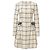 Timeless Chanel Midi Besticktes Kleid aus Creme-Tweed Weiß Roh