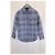 Reformation Karomuster Button-Down Jacke aus blauer Wolle - Ansicht 5