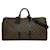 Keepall Bolsa Boston 2 em 1 Louis Vuitton Marrom Preto Monograma Couro Couro envernizado  ref.1543240