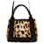 Balenciaga Leopard Navy Cabas XS Handbag Black Yellow Leather Cloth  ref.1544653