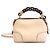 CHLOÉ - Mini borsa a spalla Chloé Daria in pelle grana beige - vista 3