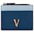 Porte-cartes bleu avec logo Virtus de Versace Cuir  ref.1545251