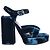 Sandali con tacco Chunky Jil Sander in velluto blu - vista 4