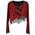 Asymmetrisches Crop-Top aus rotem Polyester von Balmain x Puma mit Rhine-Strass