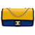 Chanel Jaune Moyen Tricolore Cuir d'Agneau Graphique Rabat  ref.1546638