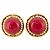 Orecchini a clip placcati in oro di Chanel con pietra rossa