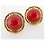 Orecchini a clip placcati in oro di Chanel con pietra rossa - vista 2