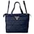 Tote Prada Tessuto Quilted Nylon Leather Handbag Blue  ref.1547422