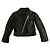 Chaqueta de python con cremallera asimétrica de Roberto Cavalli. Negro
