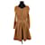 Maje Brown dress Polyester  ref.1547977