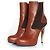 Fendi, hidden platform boots in cognac leather Brown