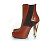 Fendi, hidden platform boots in cognac leather Brown - view 2