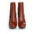 Fendi, hidden platform boots in cognac leather Brown - view 3