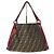 FENDI Zucca-Print Canvas Medium Tote Bag Braun/Burgunder
