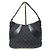 Bolsa hobo curva em lona GG monograma GUCCI com couro Preto