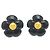 Orecchini a clip Coco Mark Flower neri Chanel 96P Nero D'oro